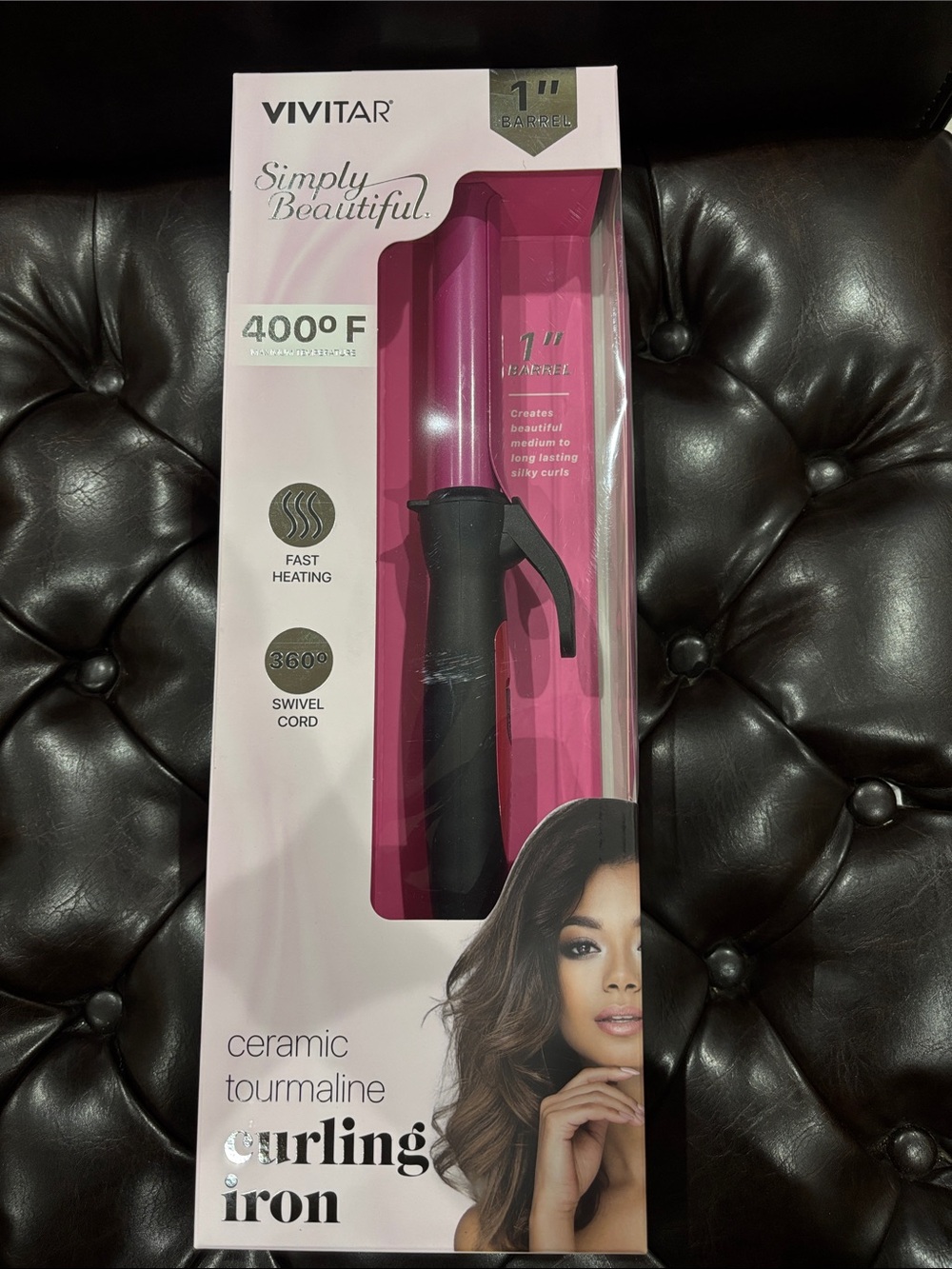 VIVITAR Pink Ceramic Tourmaline 1" Curling Iron